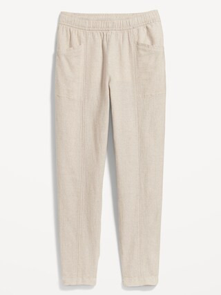 High-Waisted Cropped Linen-Blend Tapered Pants for Women | Old Navy (US)