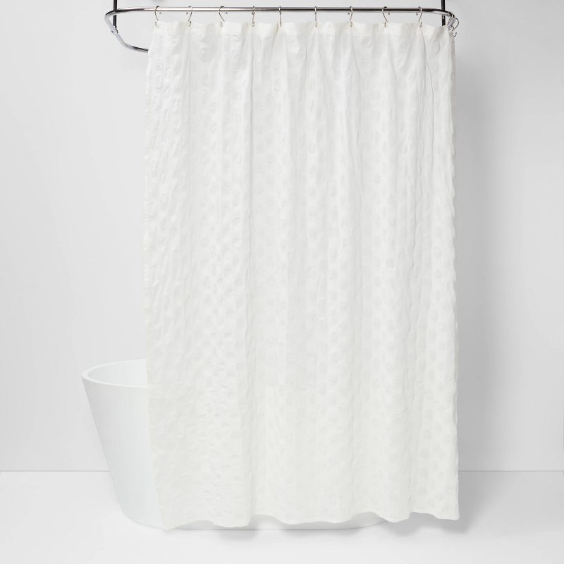 Dots Pattern Opaque Shower Curtain White - Project 62&#8482; | Target