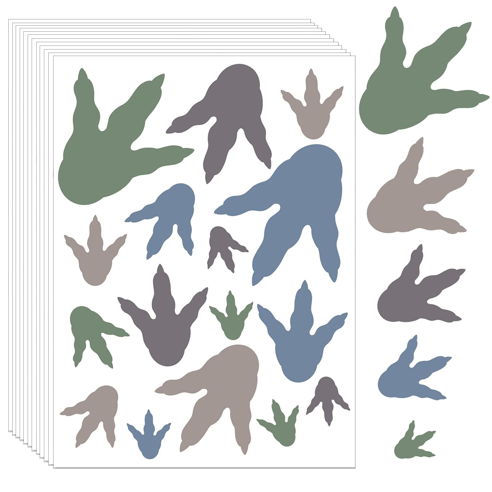 192pcs Dinosaur Footprints Decor, Peel and Stick Vinyl Stickers, Removable Decals for Wall, Kids ... | Amazon (US)