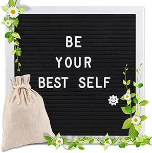 Changeable Letter Board 10x10 inches, Message Sign Board with Canvas Bag, Adjustable Stand,Wall M... | Amazon (US)