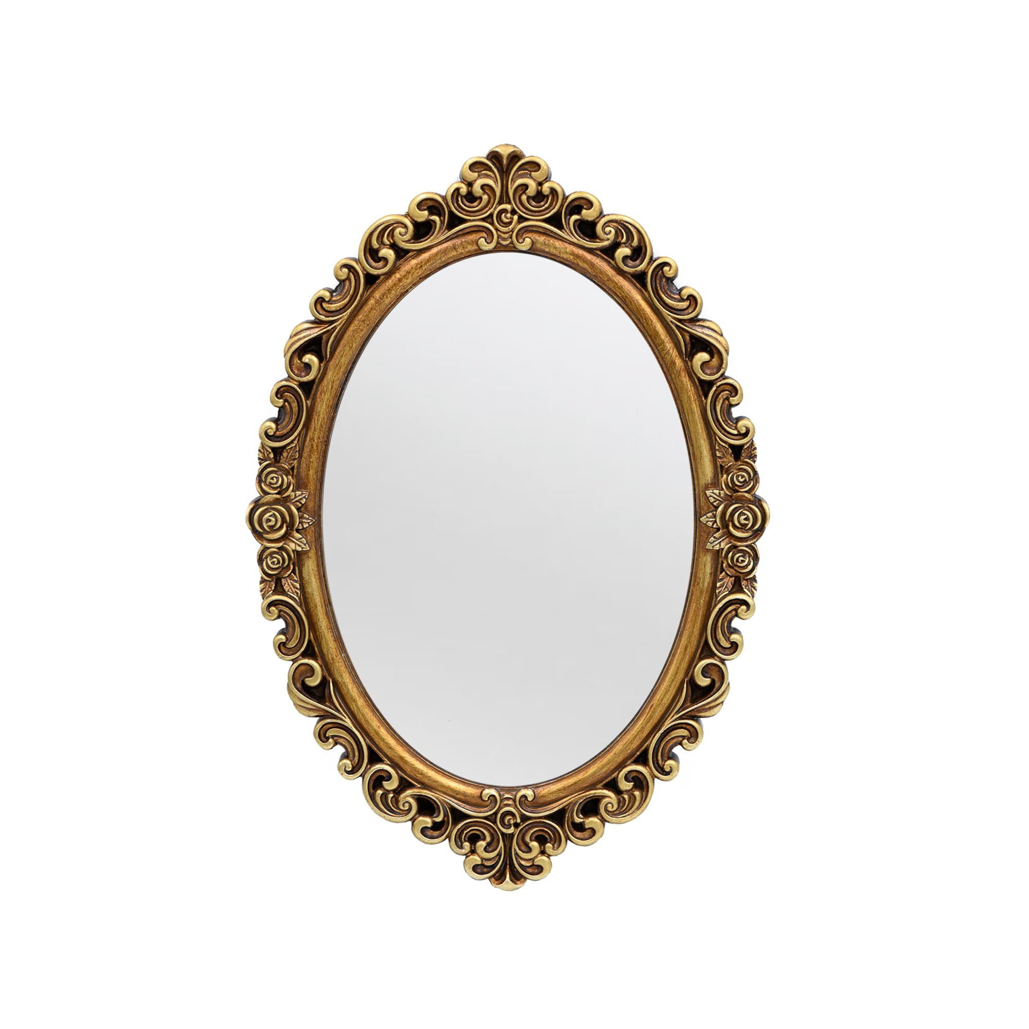 OIGUMR Oval Wall Mirror Mirror Vintage Hanging Mirrors for Bedroom Living-Room Dresser Decor (Gol... | Amazon (UK)