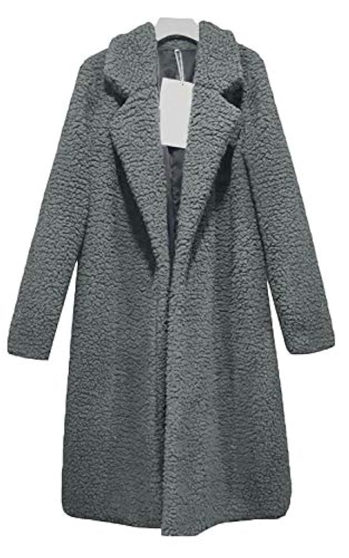 Women's Fuzzy Fleece Lined Coat Open Front Long Cardigan Faux Fur Warm Coats Winter Outwear Sherpa J | Amazon (US)