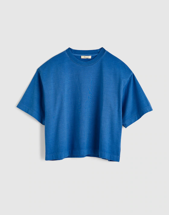 The Boxy Crop Tee in Allday Jersey | Madewell