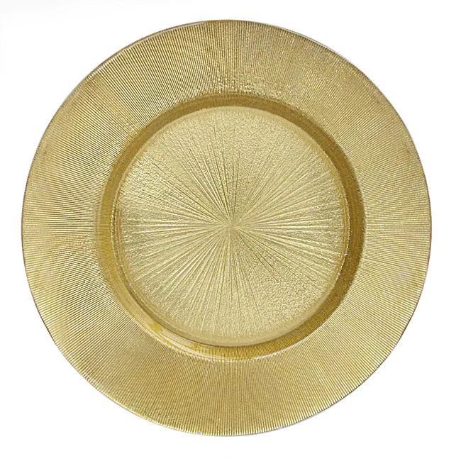 ChargeIt! by Jay 13-inch Gold Charger Plate (LIGHT GOLD ANTIQUE GLASS CHARGER 13") | Bed Bath & Beyond