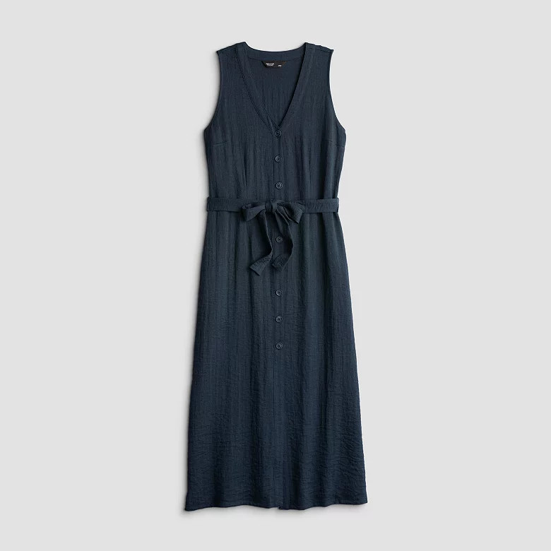 Petite Simply Vera Vera Wang Belted A-Line Midi Dress | Kohl's