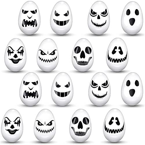 48 Pieces Halloween Skull Easter Eggs Halloween Egg Hunt Plastic Easter Eggs for Trick or Treatin... | Amazon (US)