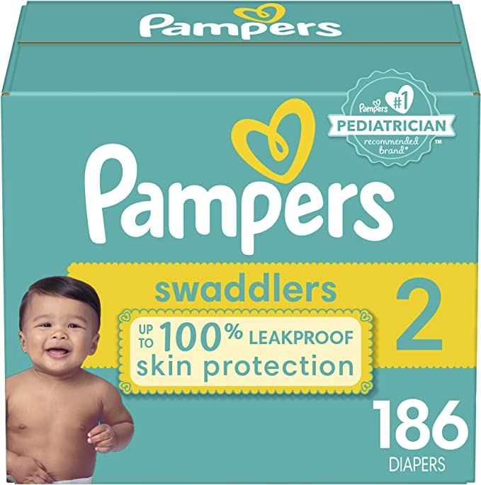 Diapers Size 2, 186 Count - Pampers Swaddlers Disposable Baby Diapers (Packaging & Prints May Var... | Amazon (US)