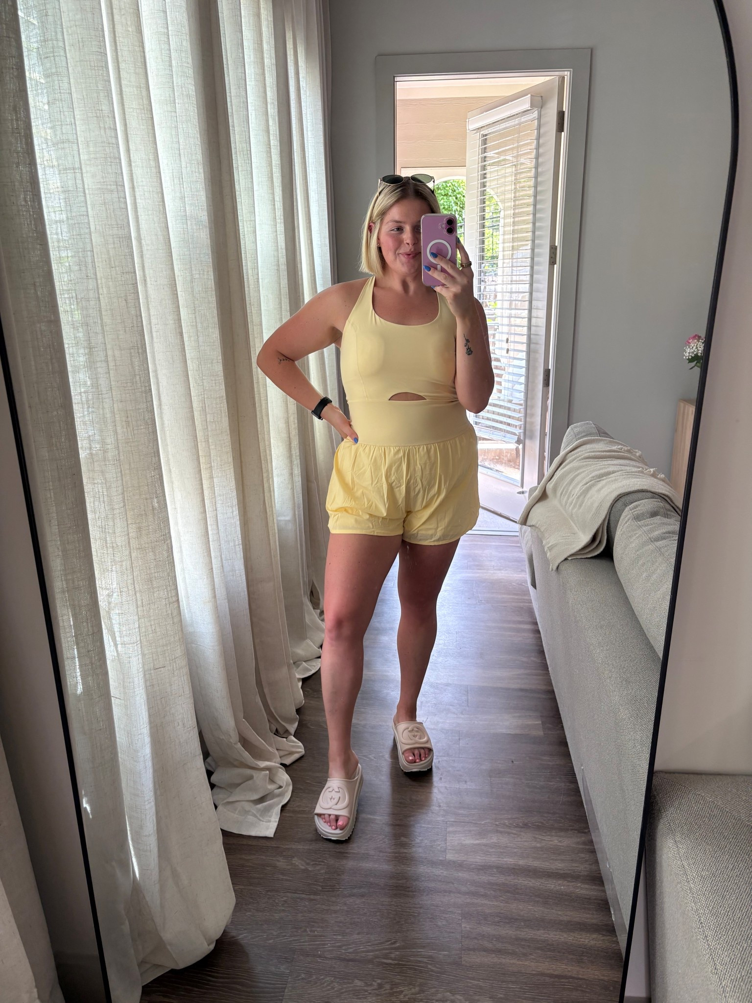 butter yellow exercise romper! wearing an xl 

#LTKFindsUnder50 #LTKActive #LTKMidsize