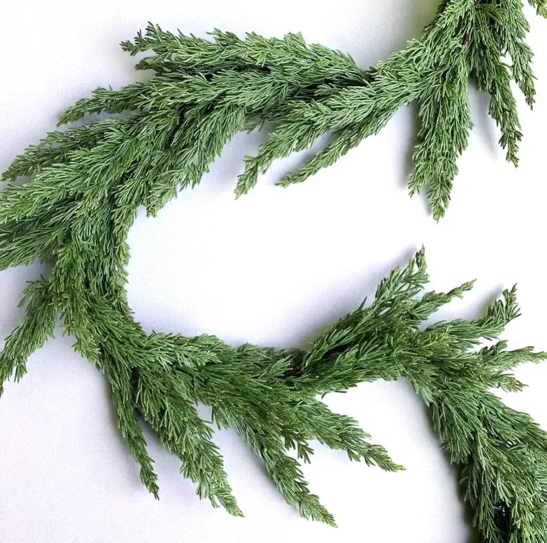 Real Touch Cedar / Cypress Christmas Garland - 6' . Holiday Greenery - Christmas Garland - Mantel... | Etsy (US)
