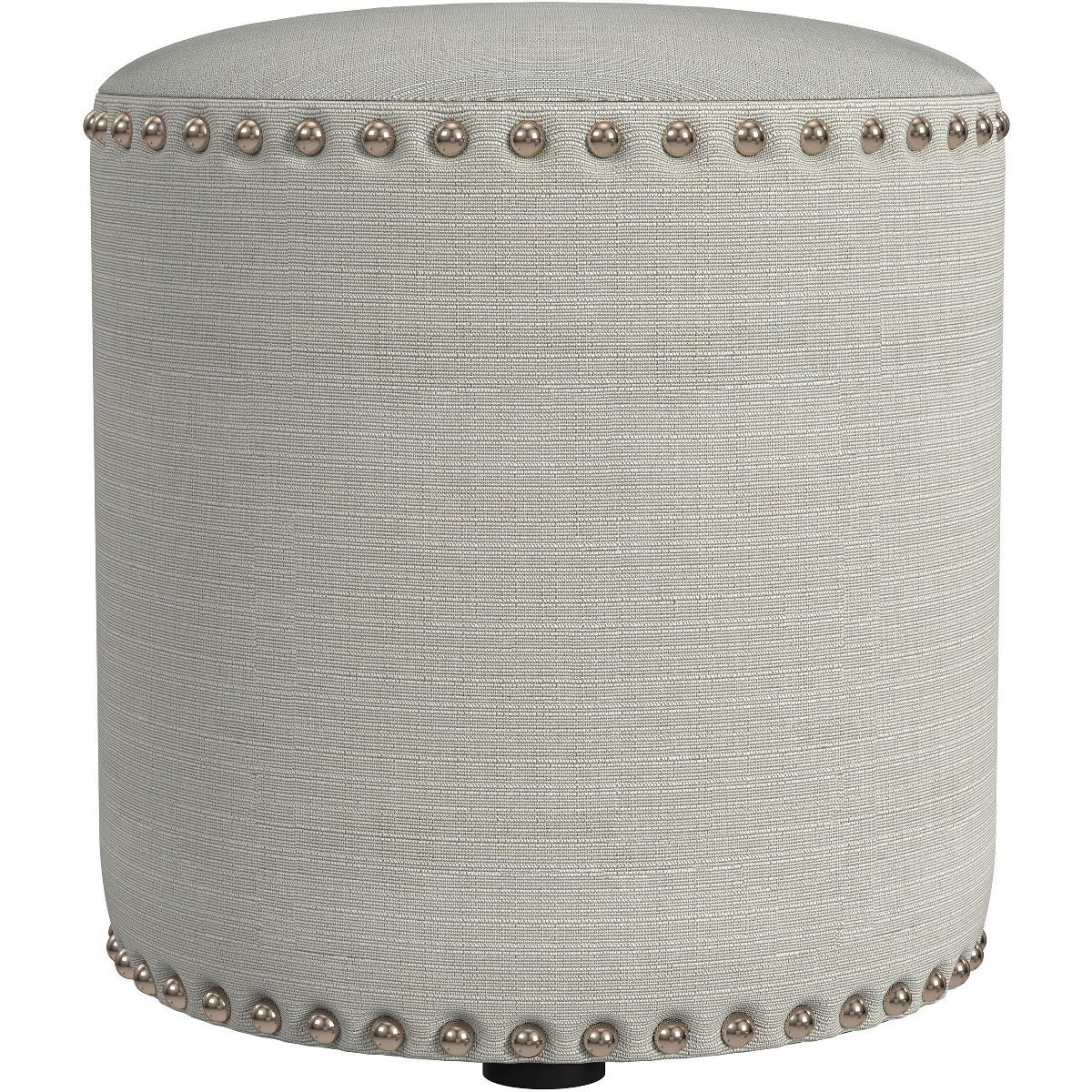 18.5" Laura Round Backless Upholstered Vanity Stool Light Linen Gray - Hillsdale Furniture | Target