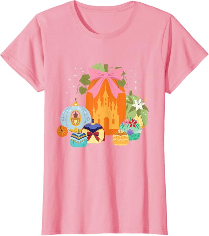 Disney Princess Pumpkins Fall Princesses and Pumpkin Castle T-Shirt | Amazon (US)