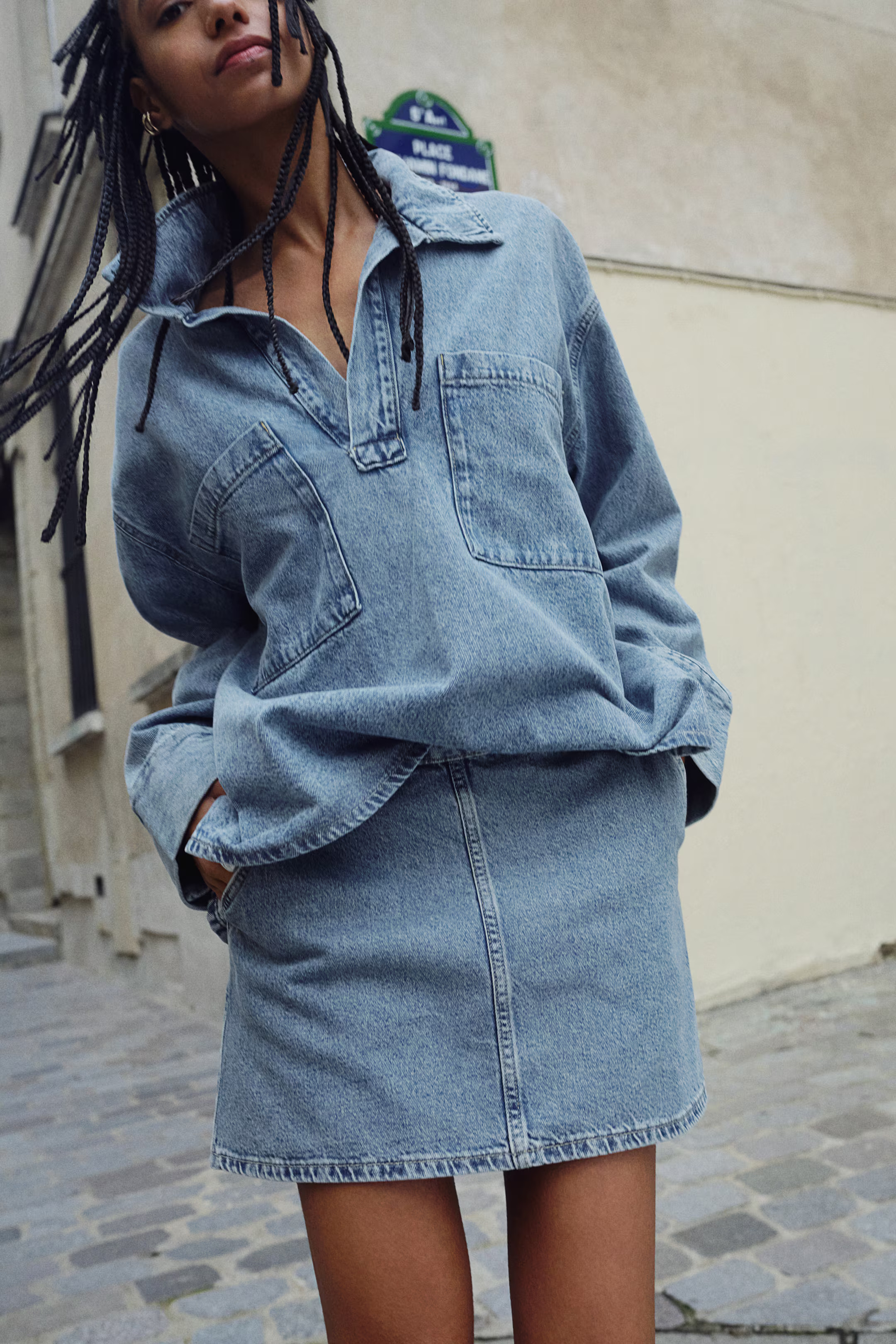 - A-line mini skirt - Light denim blue - Ladies | H&M US | H&M (US + CA)