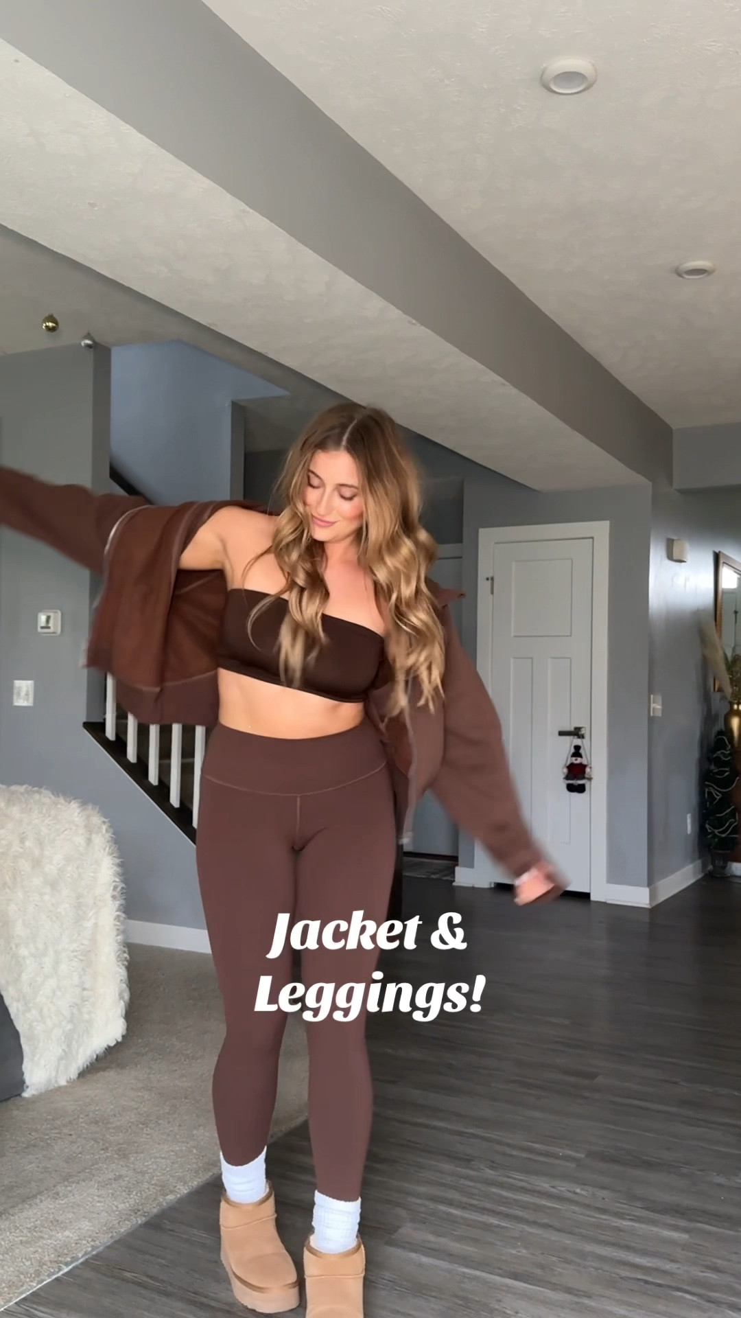 The comfiest flare pants, leggings, jacket and longline sports bra all in the prettiest shades of brown 🧸🤎 the jacket and leggings are Roasted Chestnut color // the top and flares are Cocoa. 

#LTKSeasonal #LTKGiftGuide #LTKActive