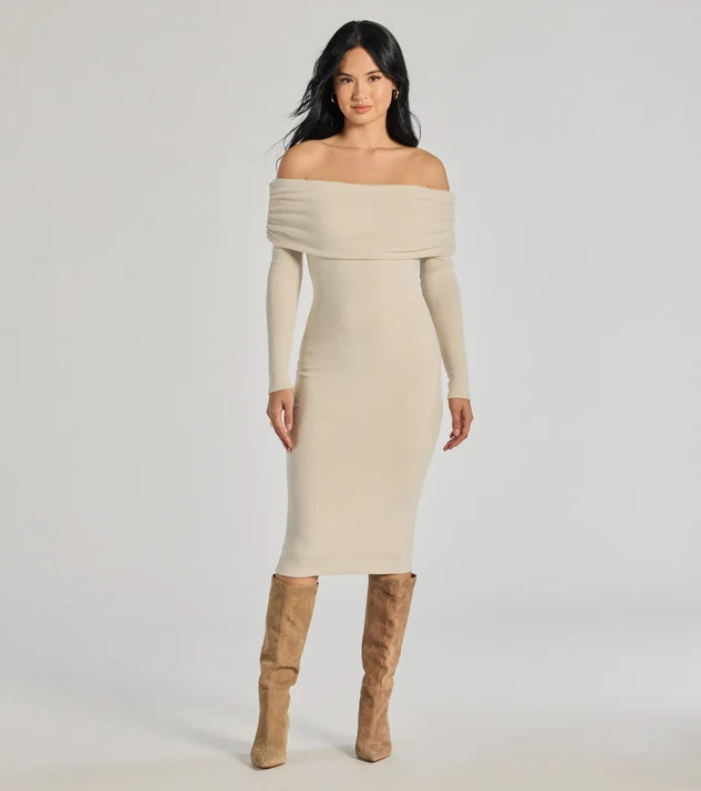 Casually Classic Long Sleeve Midi Dress | Windsor Stores