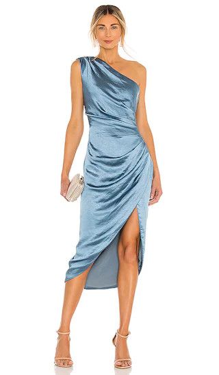Cassini Dress in Blue | Spring Wedding Guest Dress #LTKwedding #LTKSeasonal #LTKU #LTKsalealert | Revolve Clothing (Global)