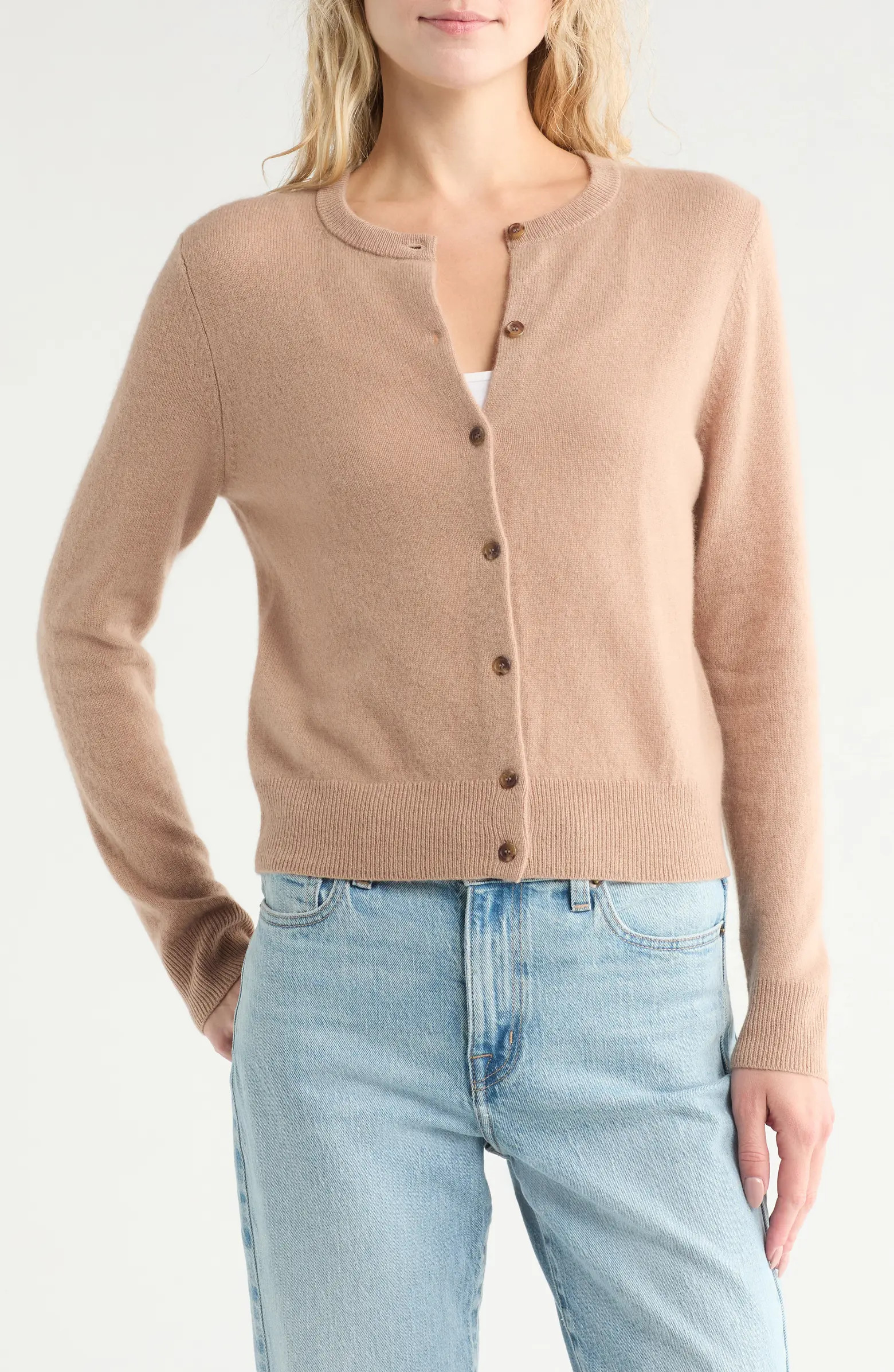 Crewneck Cashmere Cardigan | Nordstrom Rack