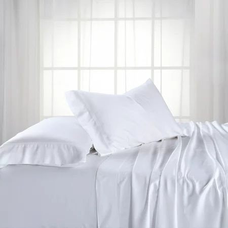 100% Bamboo Sheets Woven at 600 Thread Counts Softest Sheet Set with Deep Pockets -Queen Size-White | Walmart (US)