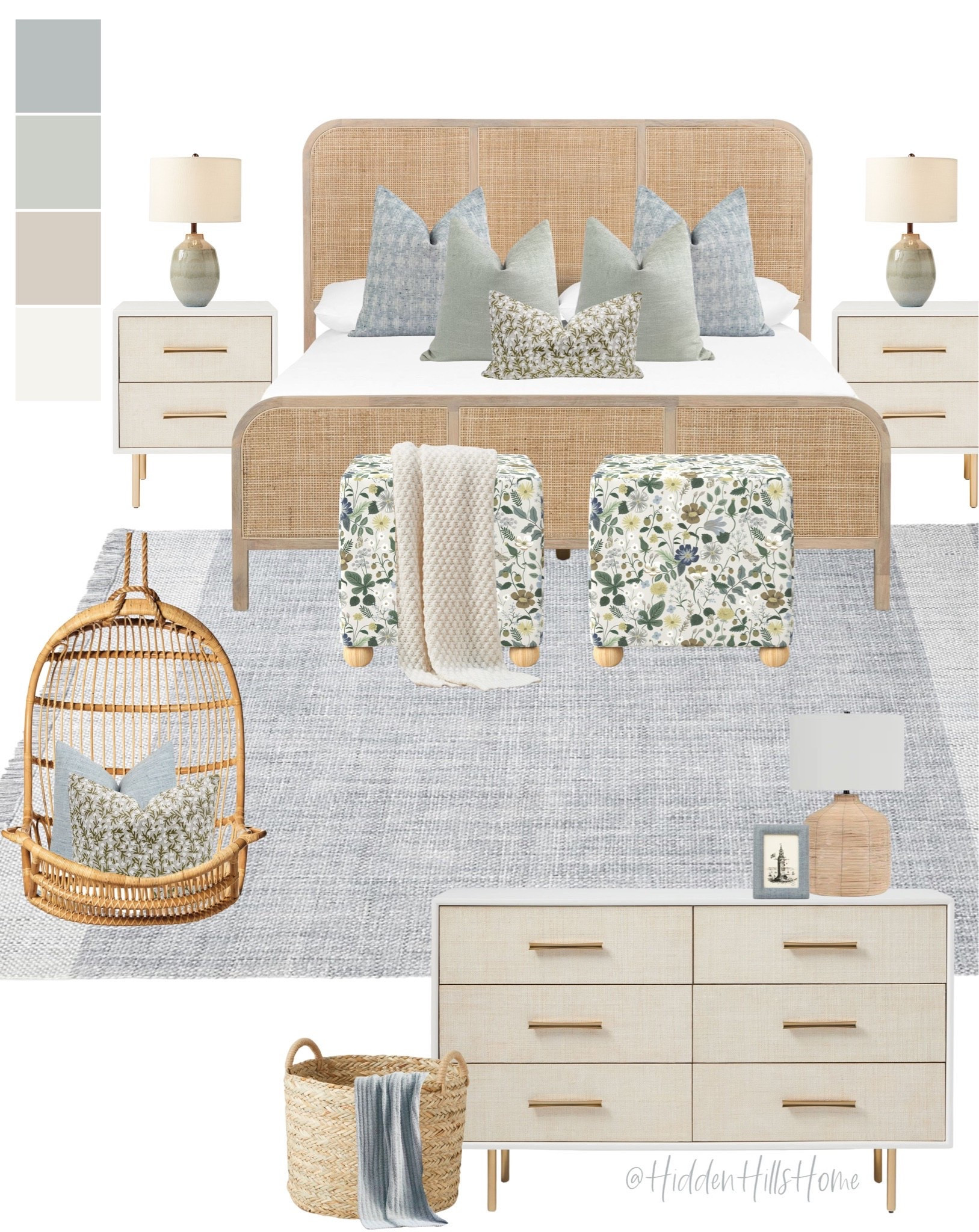 Girls bedroom decor, teen girls room decor mood board, cute girls room with blue and sage green tones, girls bedroom design, teenage girls bedroom Inspo #girlsbedroom

#LTKHome #LTKSaleAlert #LTKKids
