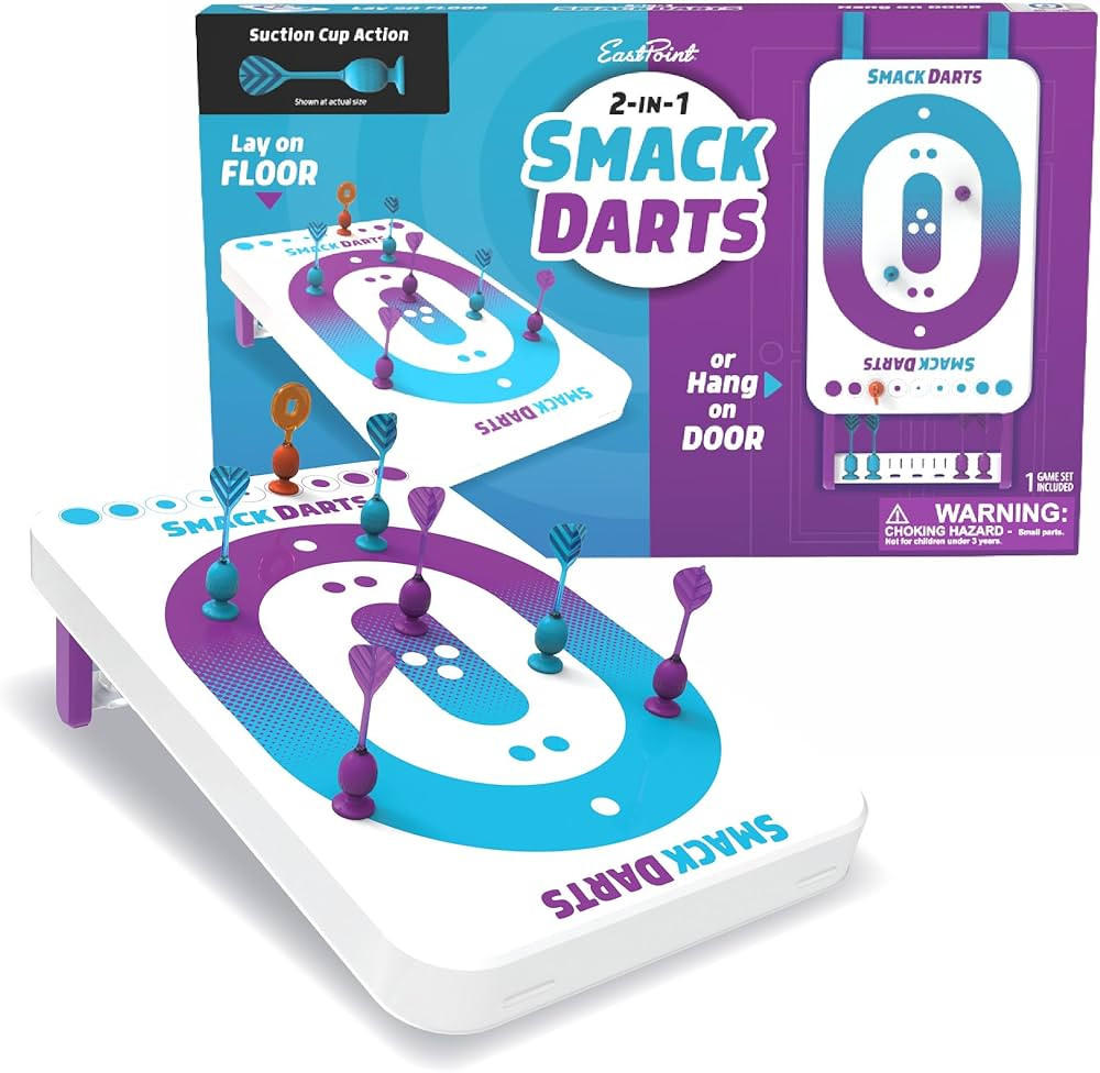 EastPoint Smack Darts 2-in-1 Suction Cup Dartboard Game - 12x24 in, Multicolor - Easy Door & Floo... | Amazon (US)