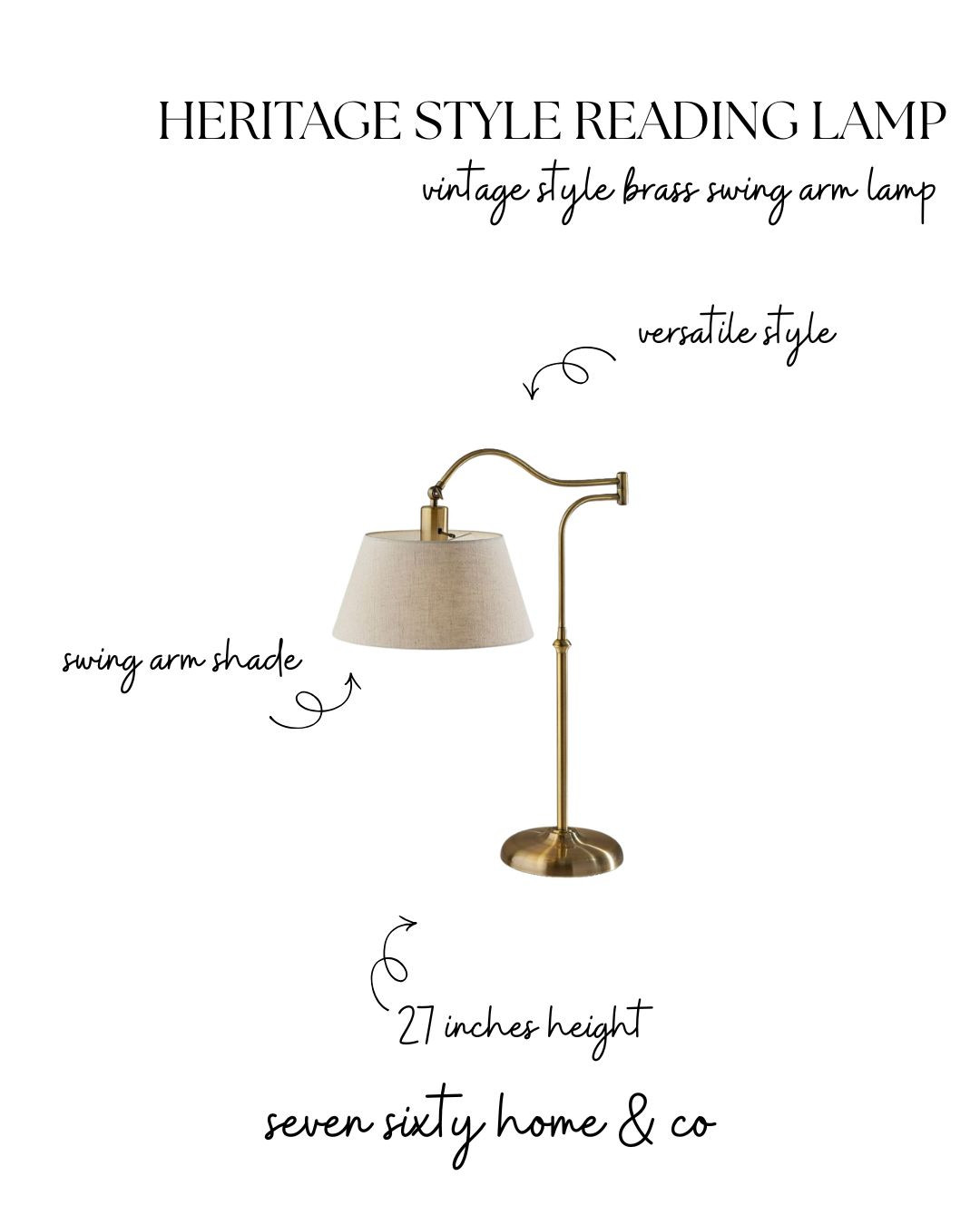 A timeless brass reading lamp that feels straight out of a cozy collected library or heritage inspired home. The vintage style swing arm design, warm antique brass finish, and soft linen shade make this table lamp perfect for layered traditional interiors, cozy bedroom corners, reading nooks, and elegant living room styling.

The adjustable swing arm adds both charm and function, making it one of those versatile lighting pieces that instantly makes a space feel warmer and more thoughtfully designed.

Perfect for:
• brass reading lamp
• swing arm table lamp
• vintage style lighting
• heritage inspired decor
• traditional table lamps
• cozy reading nook ideas
• collected home styling
• antique brass lighting
• warm traditional interiors
• elegant cozy homes
• library inspired decor
• classic bedroom lighting
• timeless home accents
• cottage traditional interiors
• layered lighting ideas
• vintage inspired home decor
• soft luxury interiors
• warm brass decor
• cozy home finds
• designer style lighting 

 #LTKHome