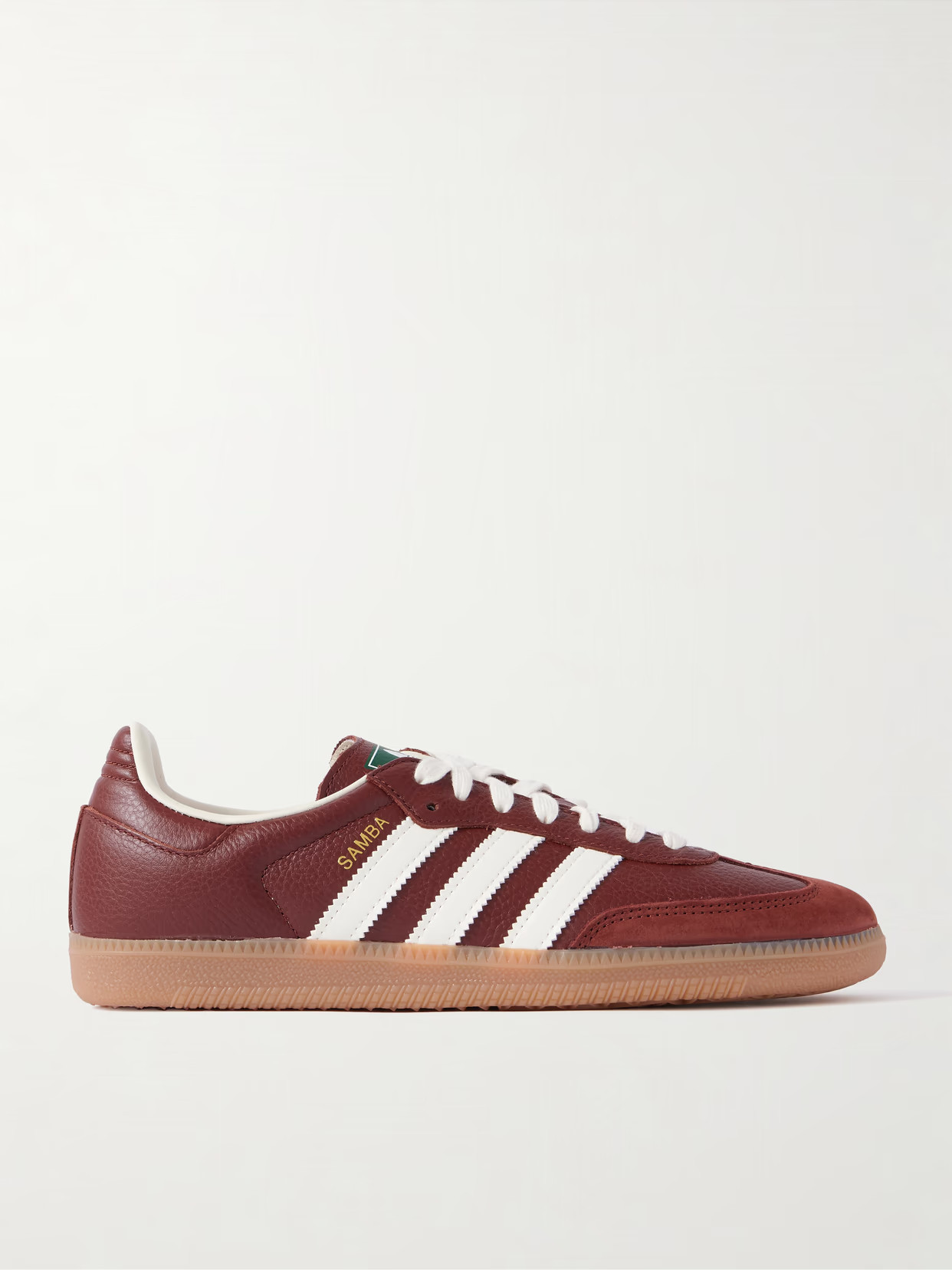 adidas Originals - Samba Og Suede-trimmed Leather Sneakers - Burgundy - UK 4.5 | NET-A-PORTER APAC