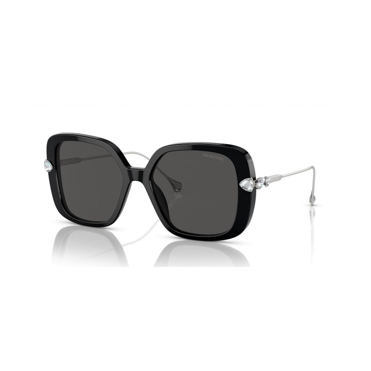 Sunglasses, Oversized, Square shape, SK6011, Black | SWAROVSKI