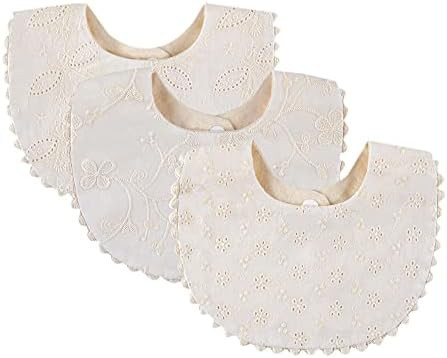 GZMM Baby Bib For Girls,Reversible Waterproof Handmade Natural Cotton Baby Drool Bib 0-12 months ... | Amazon (US)