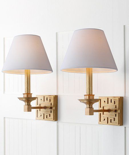 Off White & Gold Esme Sconce - Set of Two | Zulily