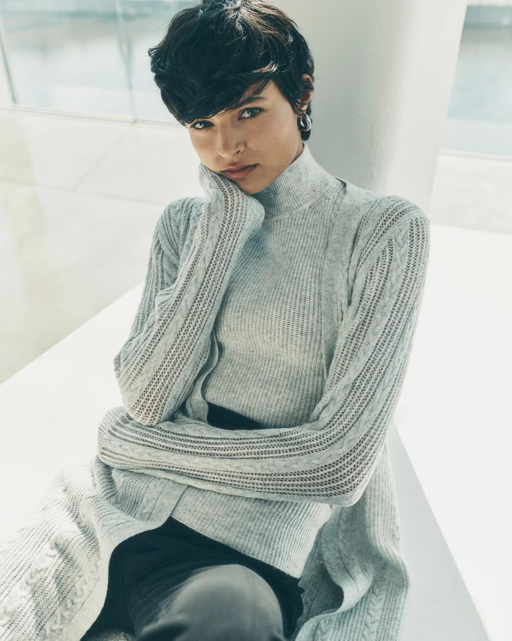 Cable Stitch Duster Sweater | White House Black Market