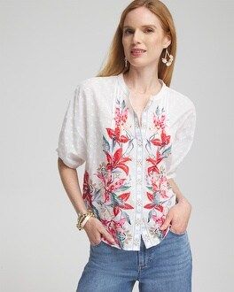 Floral Dolman Sleeve Cotton Shirt | Chico's