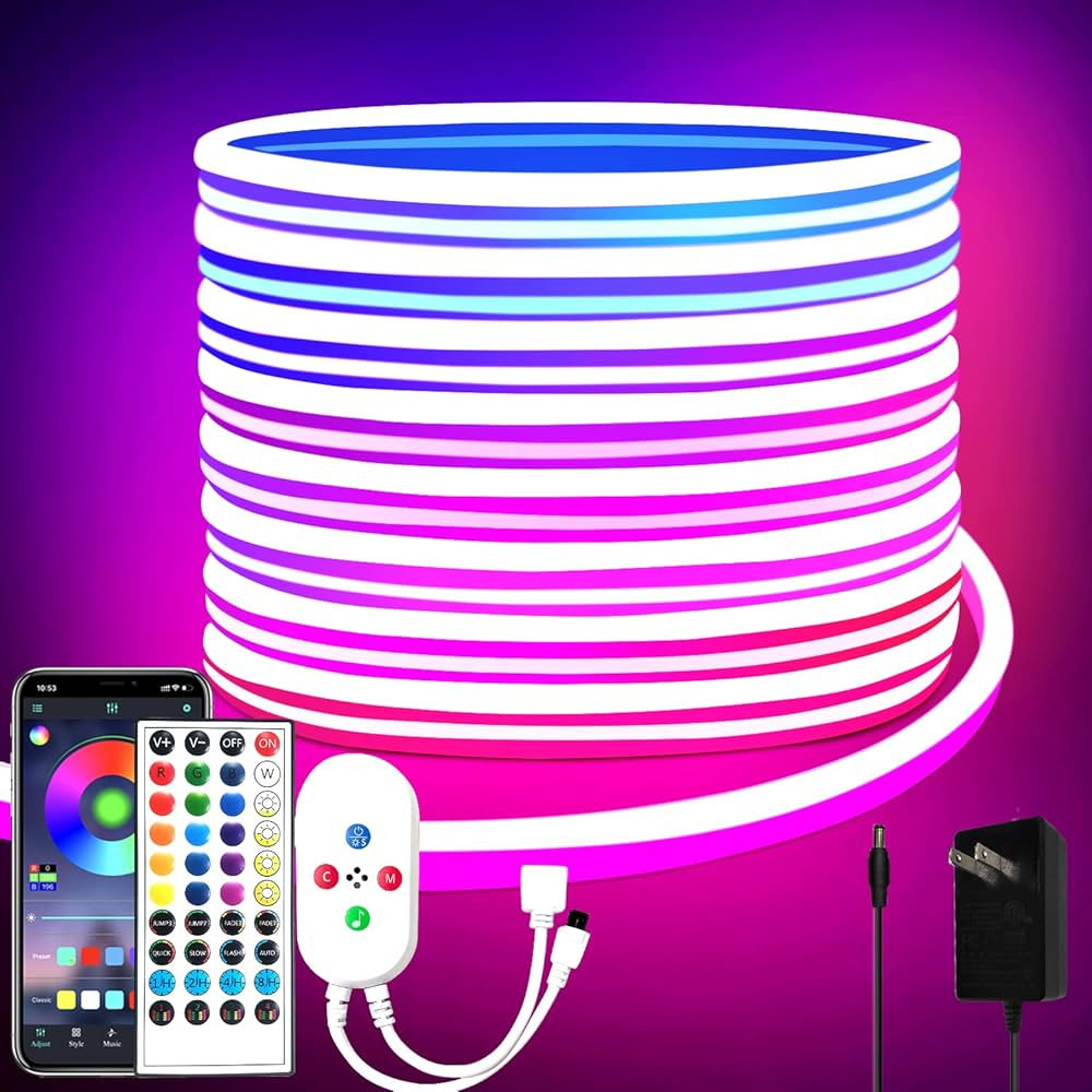 segrass 32.8ft LED neon Lights with Remote APP Control IP65 Waterproof Flexible Neon Strip Lights... | Amazon (US)