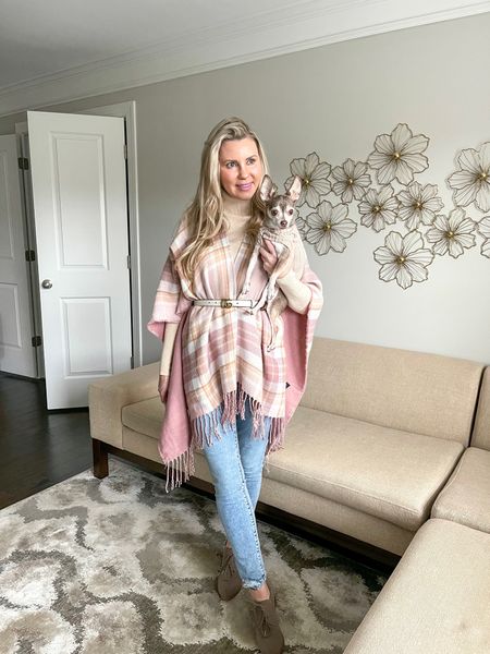Pretty pink topper!

Winter outfit, dog sweater, skinny belt, Abercrombie and Fitch jeans, turtleneck, booties

#LTKunder50 #LTKstyletip #LTKSeasonal