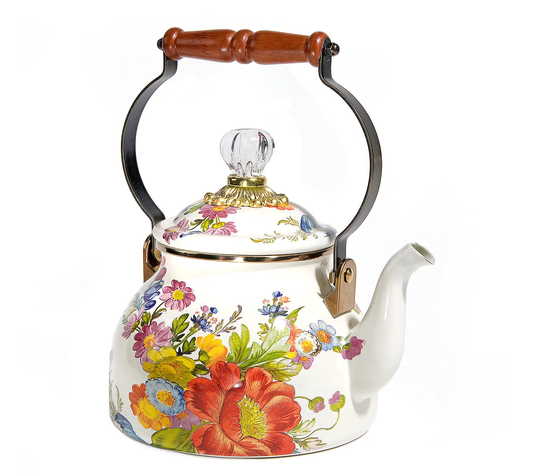 As Is Mackenzie-Childs Flower Market 2-Quart Tea Kettle | QVC