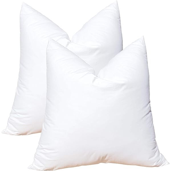 Pillowflex Set of 2 Synthetic Down Alternative Pillow Inserts for Shams (18 Inch by 18 Inch) | Amazon (US)