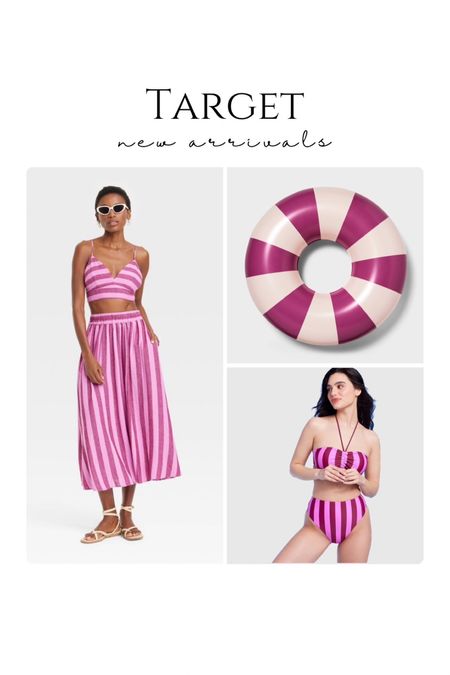 Love this striped set, also comes in blue and white! 💗 target new arrivals , summer outfit, beach outfit travel beachwear a new day target finds 

#LTKStyleTip #LTKFindsUnder50 #LTKSaleAlert
