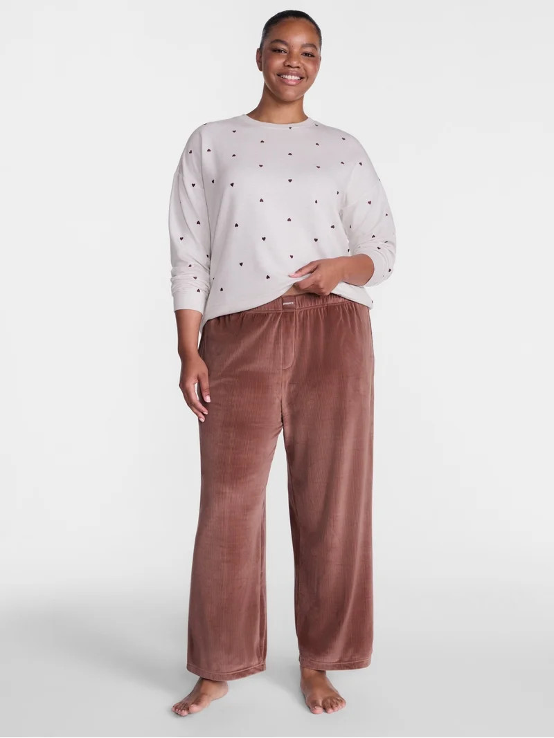 Joyspun Women's Velour Sleep Pants, Sizes XS-3X | Walmart (US)