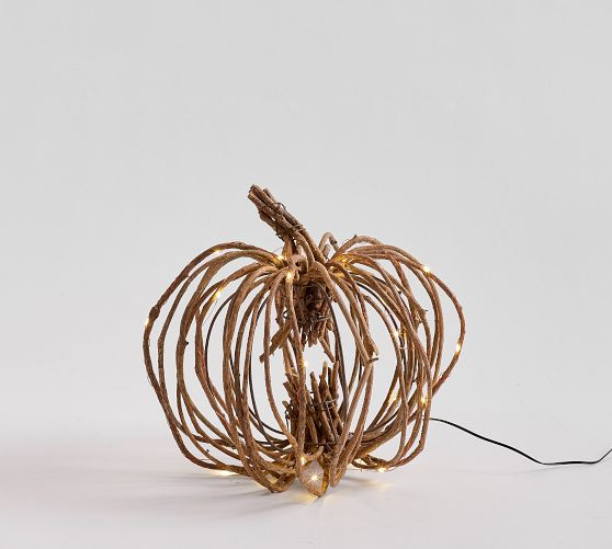 Lit Natural Pumpkin | Pottery Barn (US)