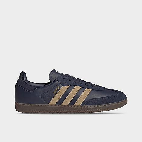 adidas Men's Originals Samba OG Casual Shoes in Shadow Navy/Golden Beige/Gum Size: 4.5 | Finish Line (US)