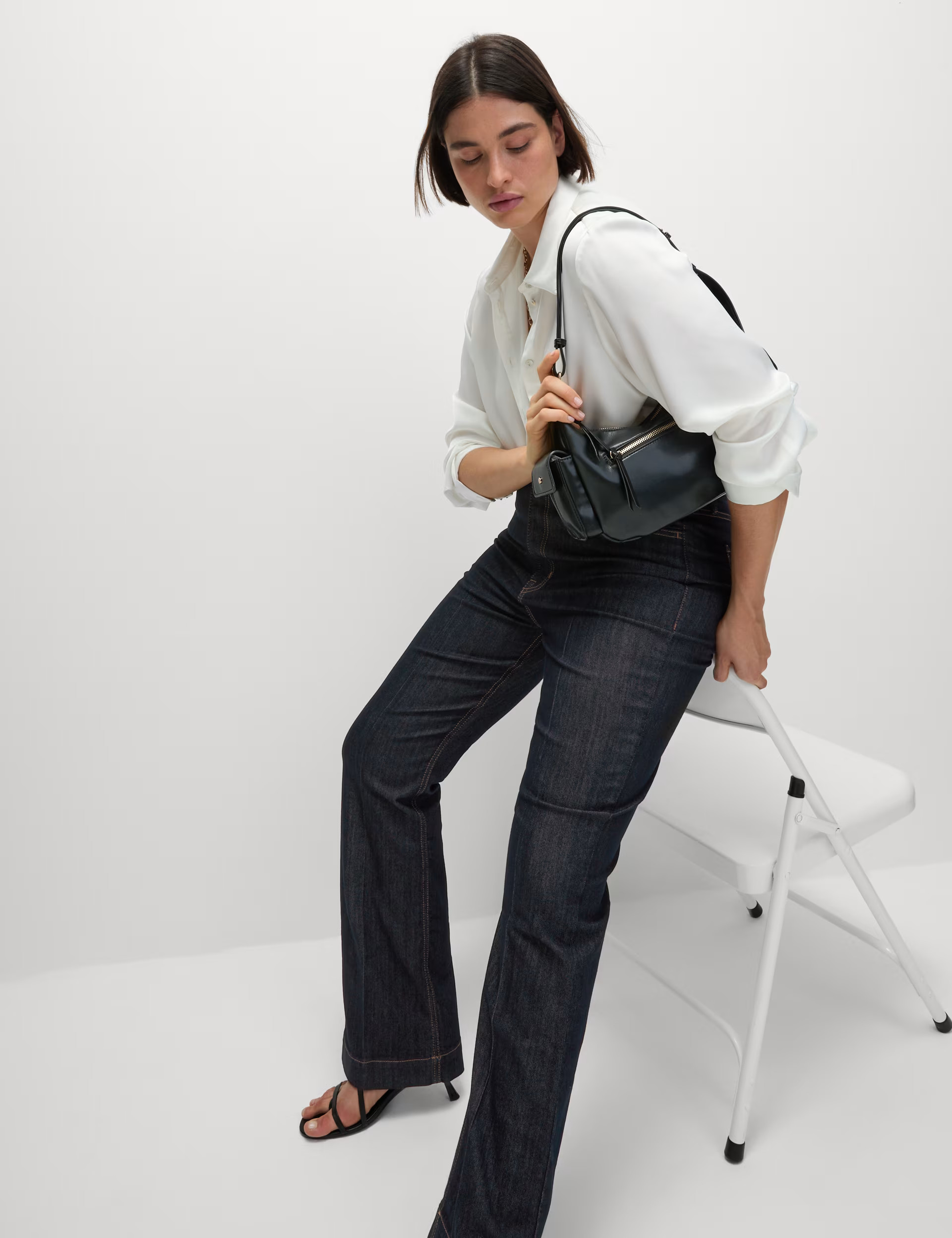 High Waisted Crease Front Flared Jeans | Marks & Spencer (UK)