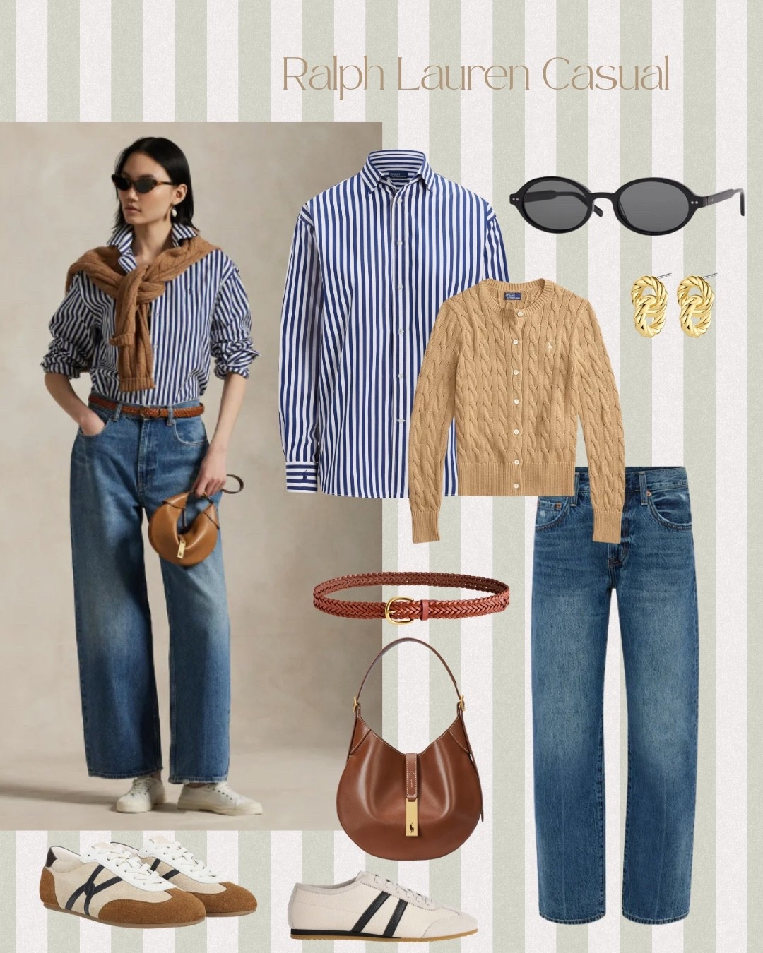 Elevated classic casual style! I personally have the button up striped shirts and cable knit cardigan. I love wearing them individually, but also paired together. They make a great casual outfit, but you can also wear these pieces as workwear. I love the accessories to complete the luck.

#LTKOver40 #LTKootd #LTKMidsize