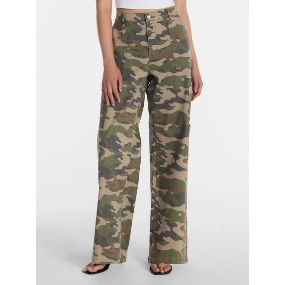 No Boundaries Wide Leg Cargo Pants, 30" Inseam, Women's and Women's XXS-4X | Walmart (US)