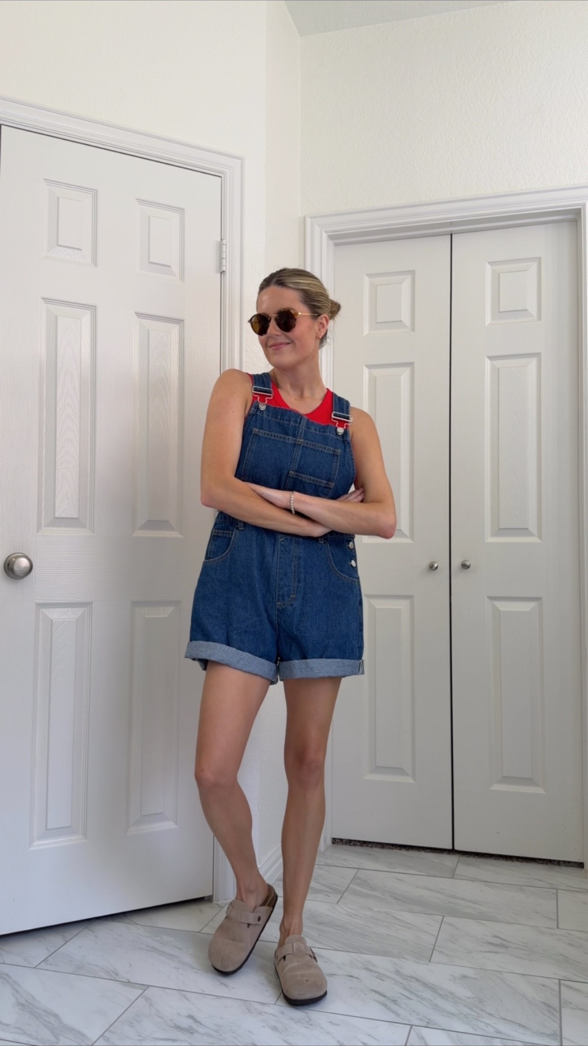 Easy summer overalls outfit
