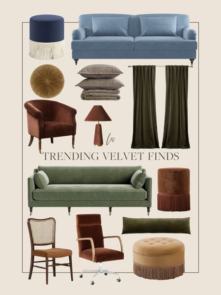 Velvet is something that has been trending over the last few years, and I fully embrace it! Adding velvet to your home creates additional depth through texture and warmth. Whether it be curtains, ottomans or larger furniture pieces it’s all so good! 

#LTKHome #LTKStyleTip