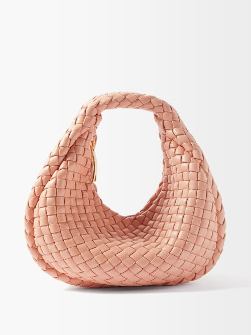 Bottega Veneta - Padded Jodie Intrecciato-leather Shoulder Bag - Womens - Pink | Matches (US)