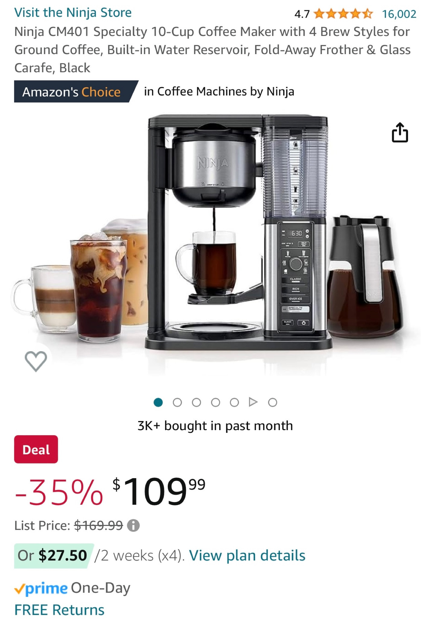 Ninja coffee maker on sale! 

#LTKsalealert #LTKhome #LTKfindsunder100