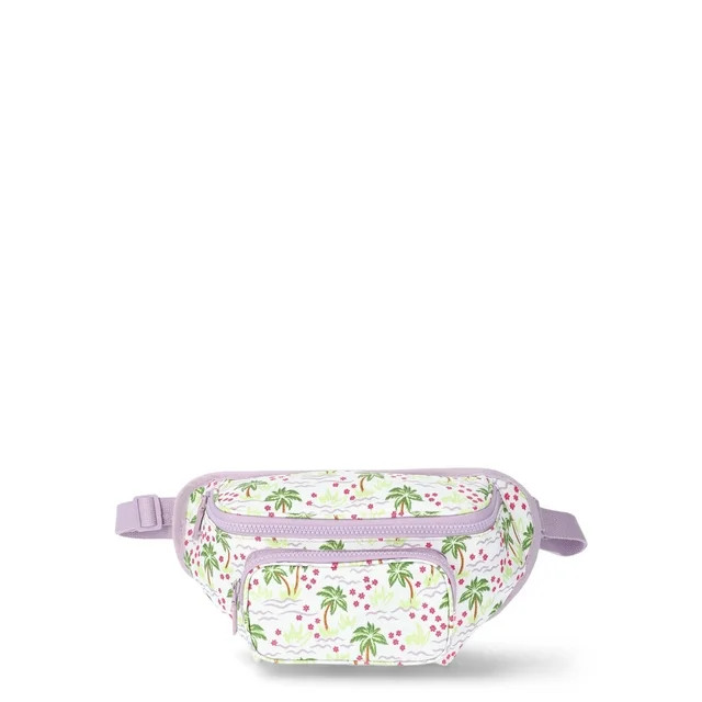 No Boundaries Beach Cooler Fanny Pack, White Palm, Women’s | Walmart (US)