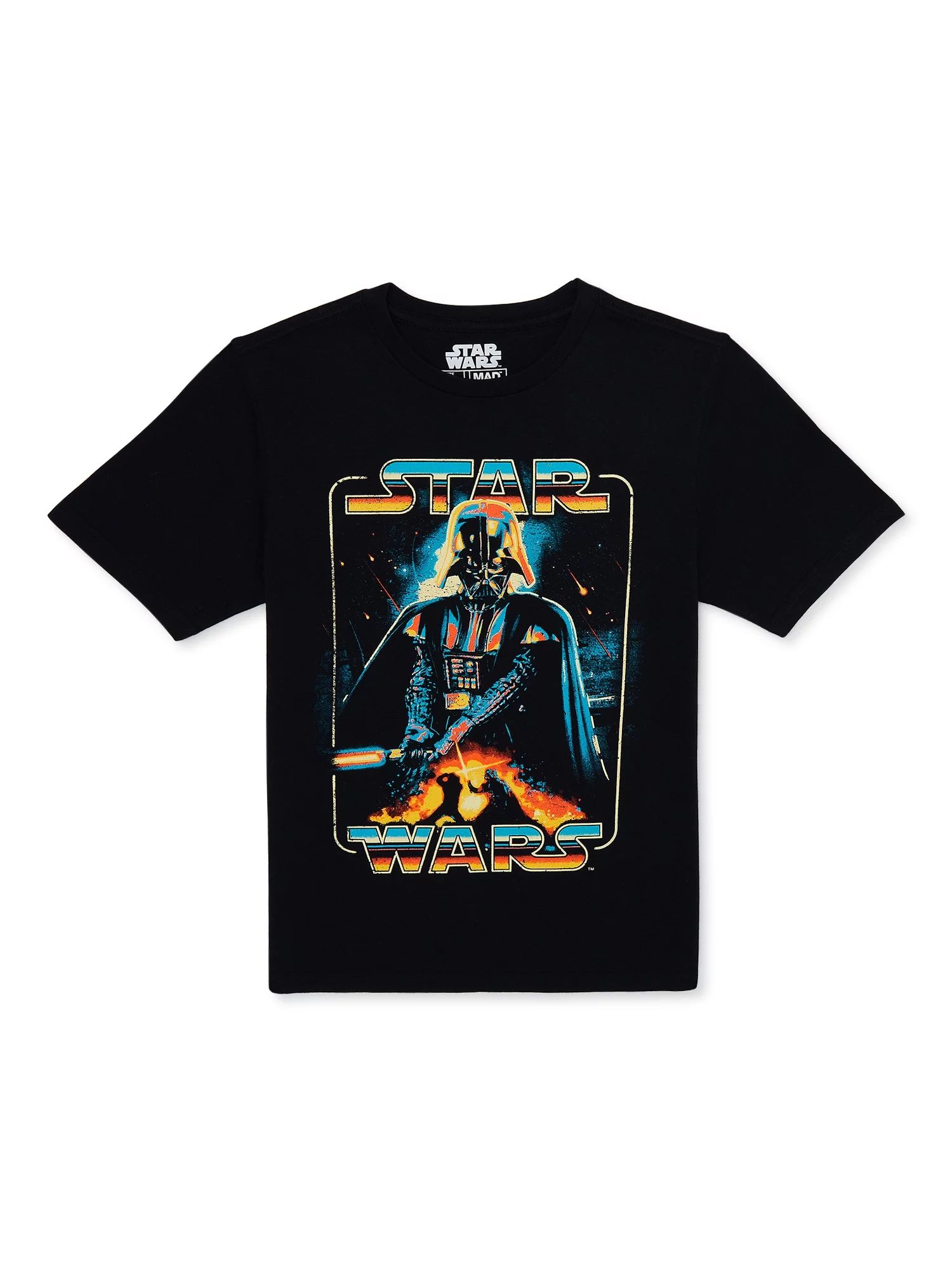 Star Wars Boys Darth Vader, Crew Neck, Short Sleeve, Graphic T-Shirt, Sizes 4-18 | Walmart (US)