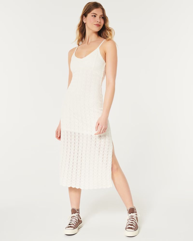 Crochet-Style Midi Dress | Hollister (US)