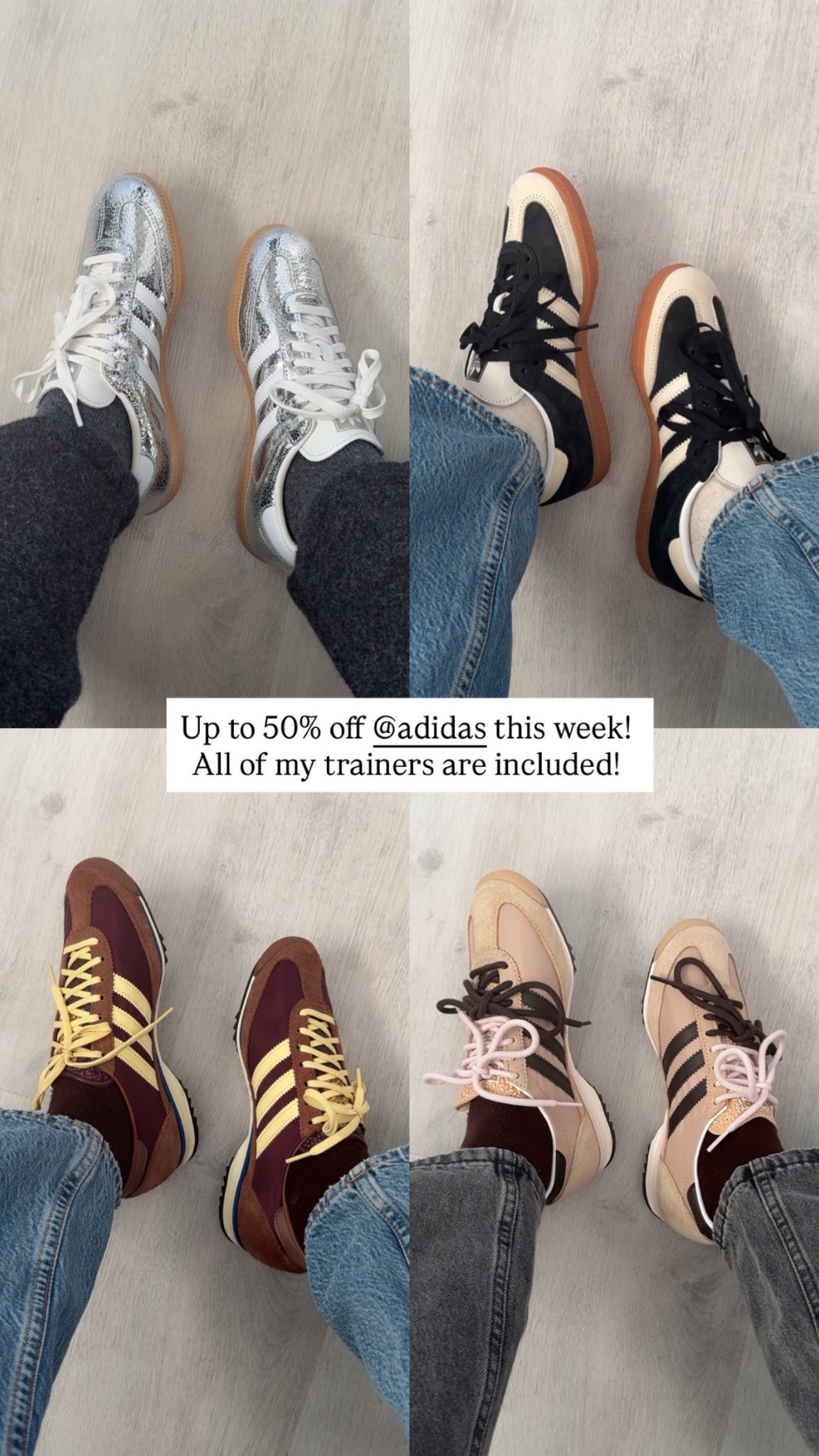 Up to 50% off Adidas for Black Friday! 
25% off all of my trainers! AD @adidas #createdwithadidas

#LTKsale #LTKgiftguide #LTKCyberWeek