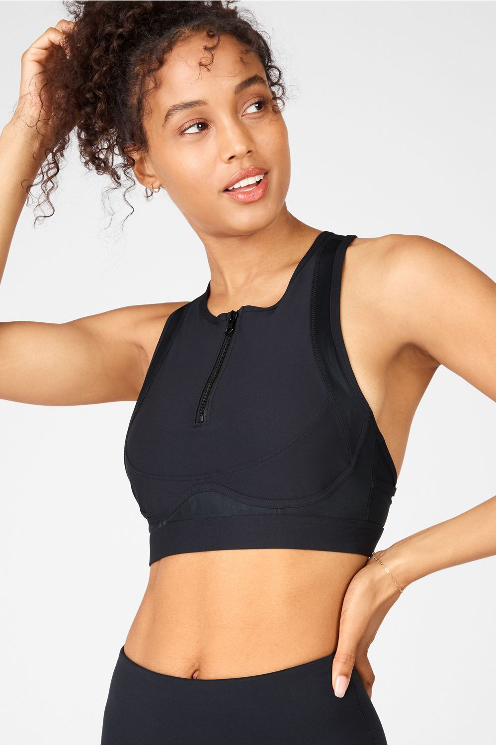 Blare Zip Front High Impact Sports Bra | Fabletics - North America